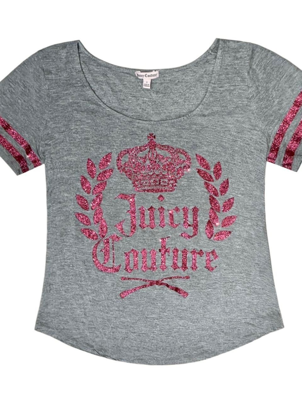 Kohl's Juicy Couture Gray Tee with Pink Glitter Logo